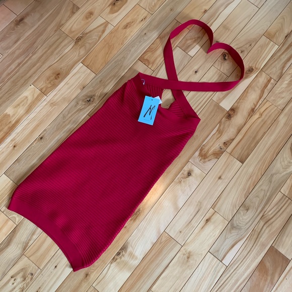 Marciano Fitted/stretch Red Dress tie neck ( NWT) - Picture 4 of 10